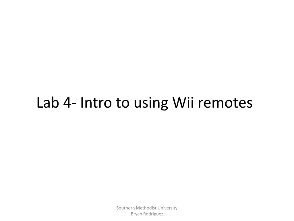 lab 4 intro to using wii remotes