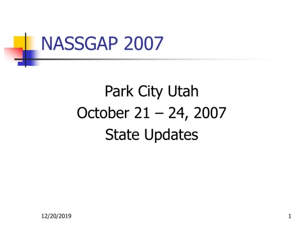 NASSGAP 2007