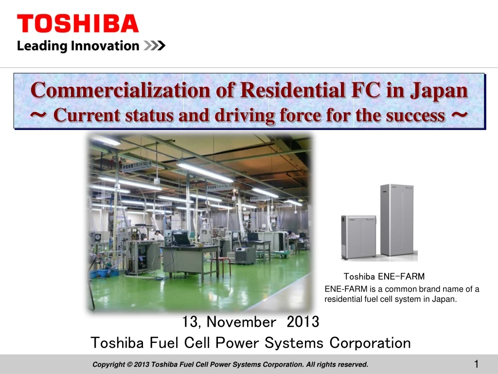 commercialization of residential fc in japan