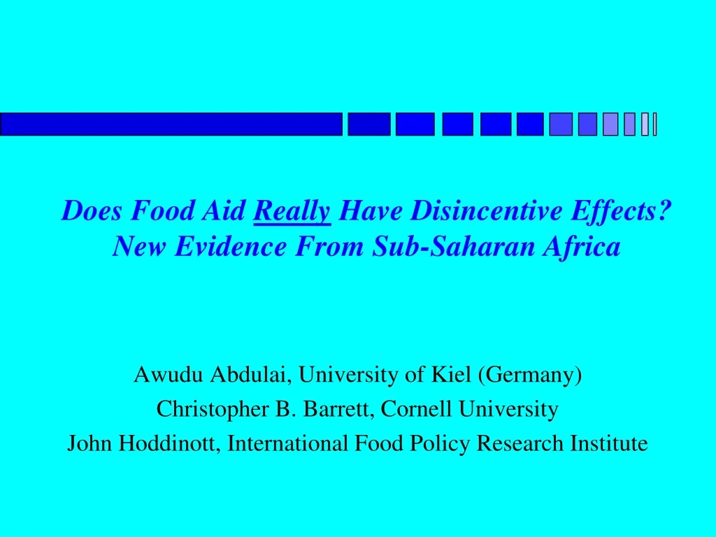 does food aid really have disincentive effects new evidence from sub saharan africa