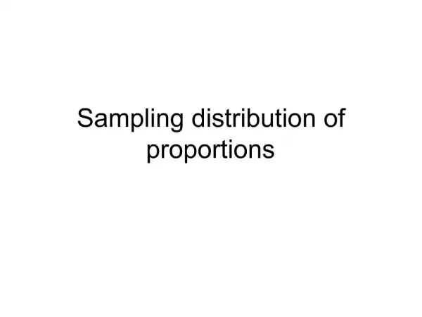 Sampling distribution of proportions