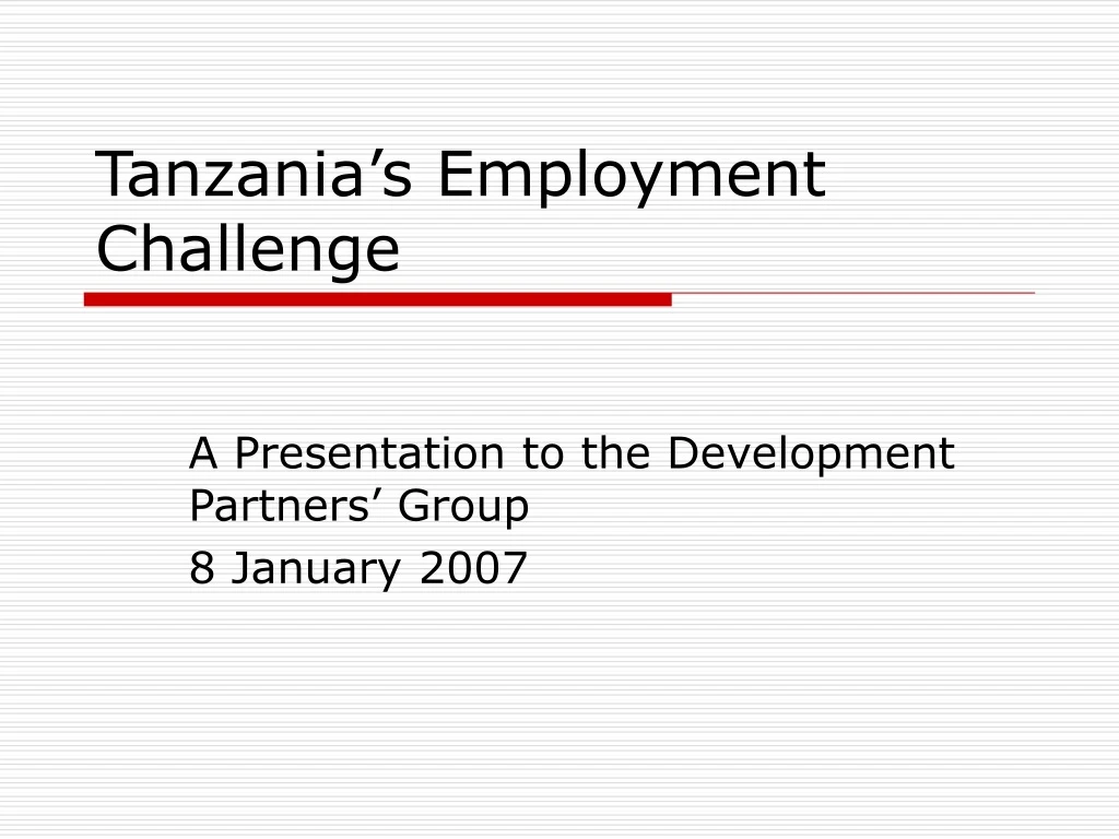 tanzania s employment challenge