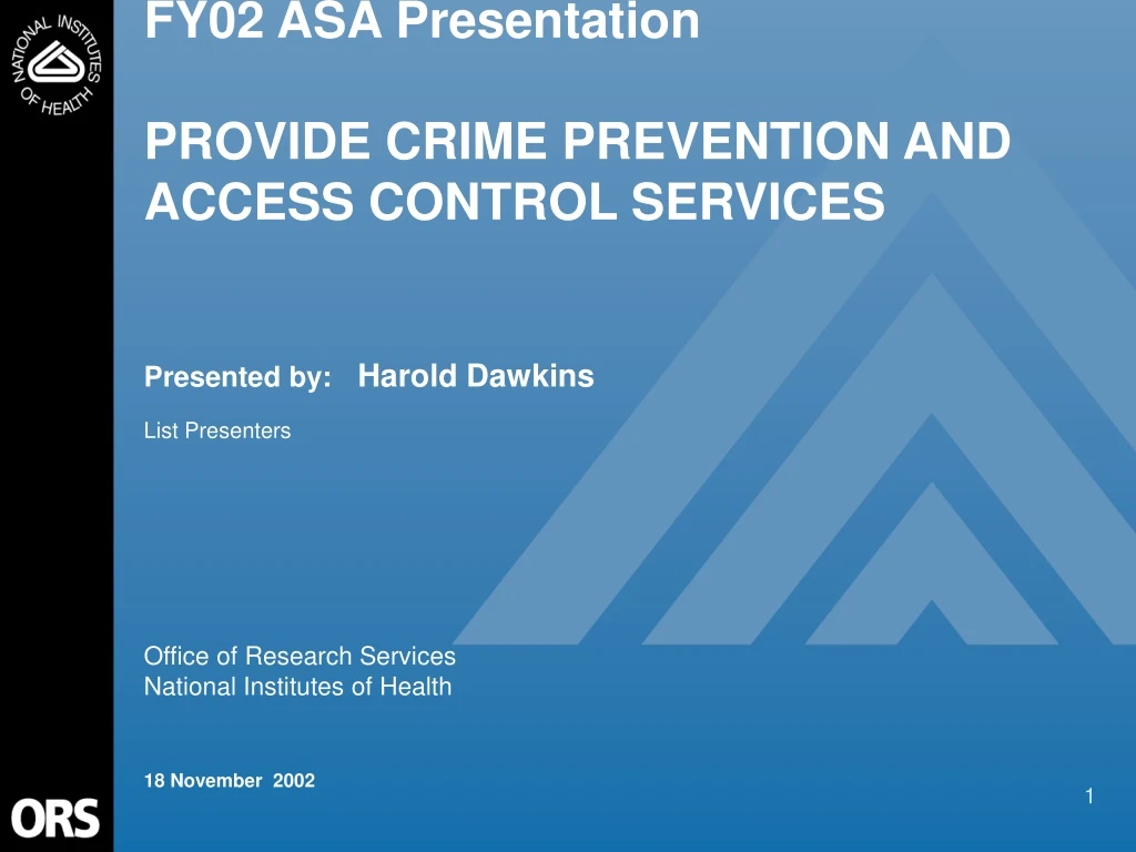 fy02 asa presentation provide crime prevention and access control services