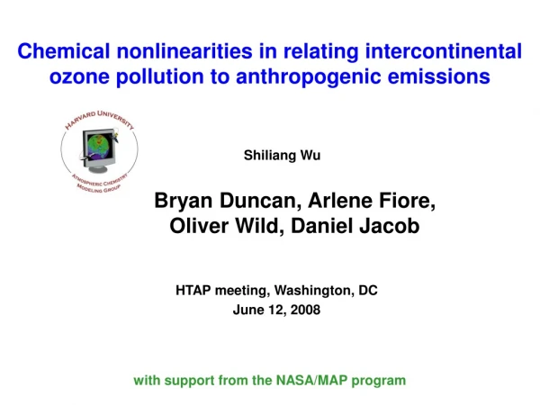 Chemical nonlinearities in relating intercontinental ozone pollution to anthropogenic emissions