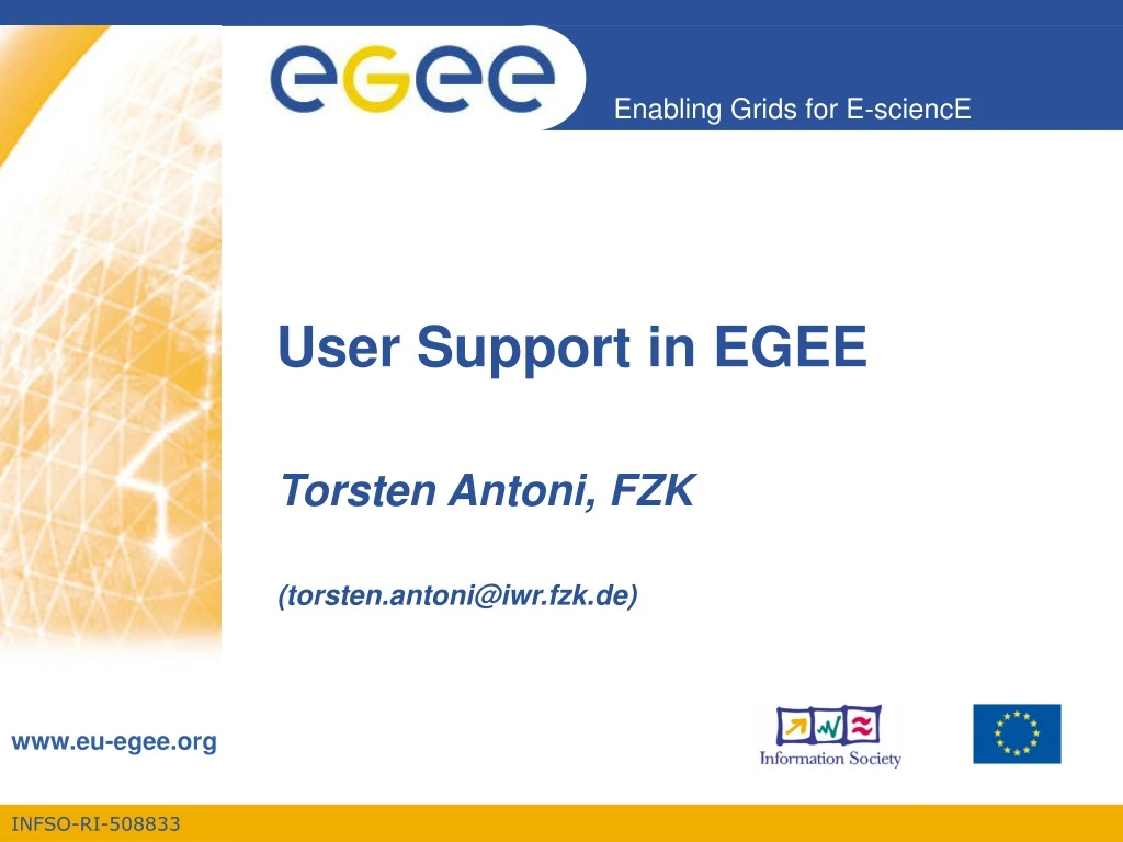 user support in egee