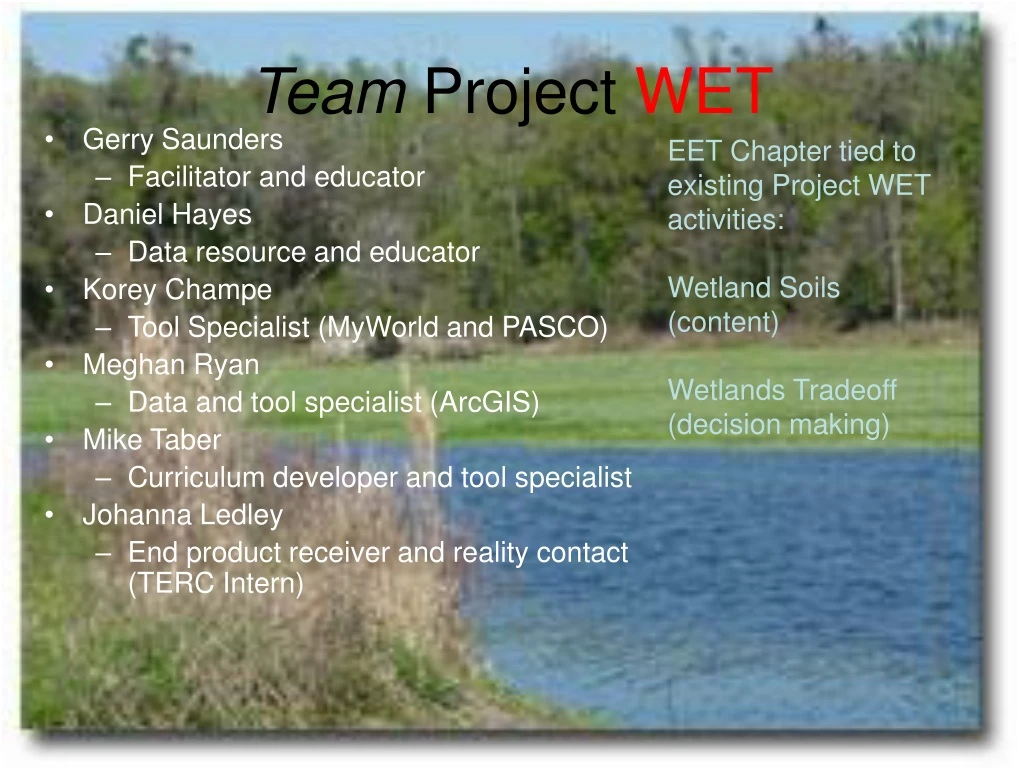 team project wet