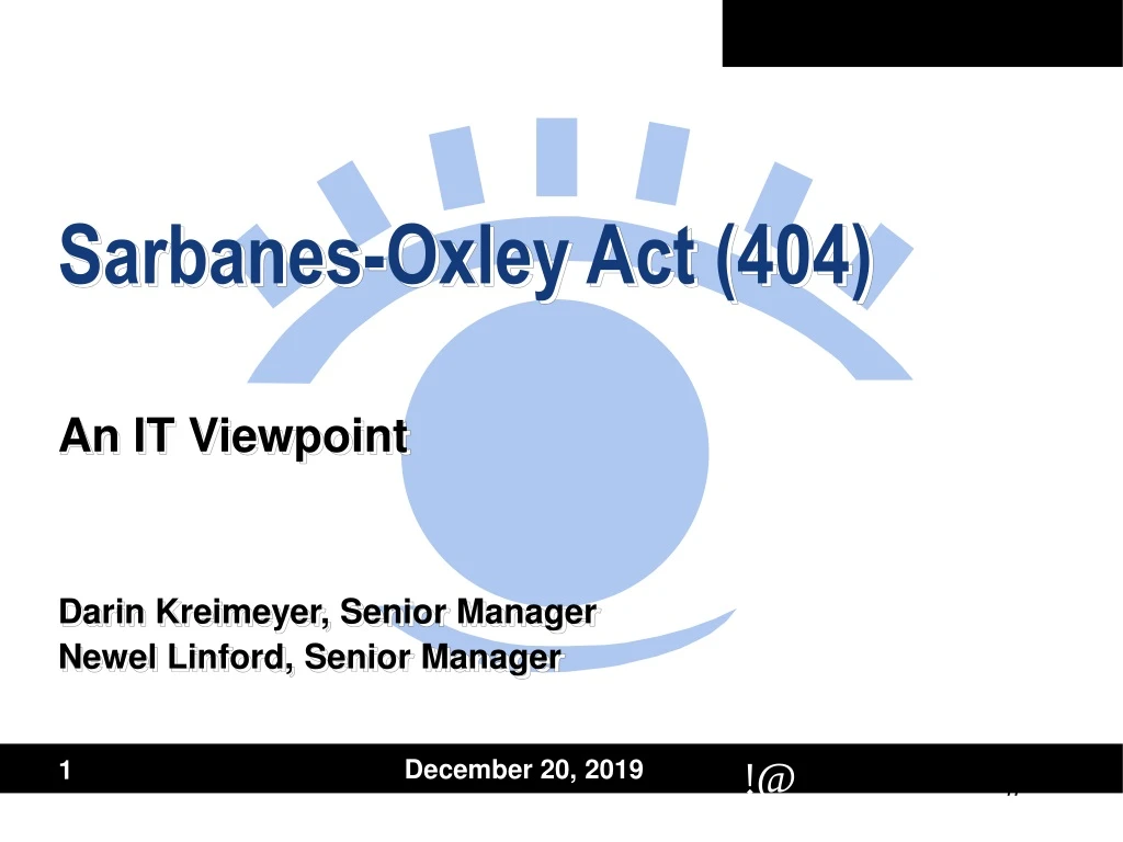 sarbanes oxley act 404