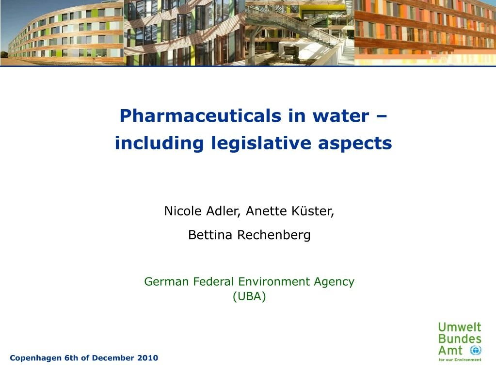 pharmaceuticals in water including legislative