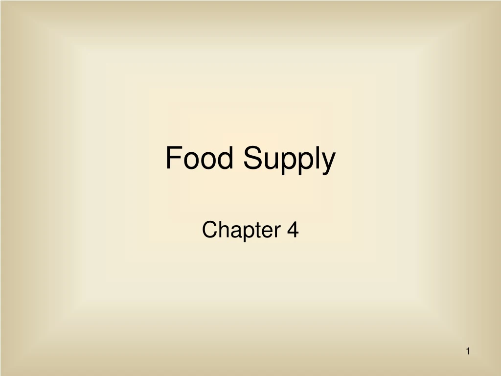 food supply