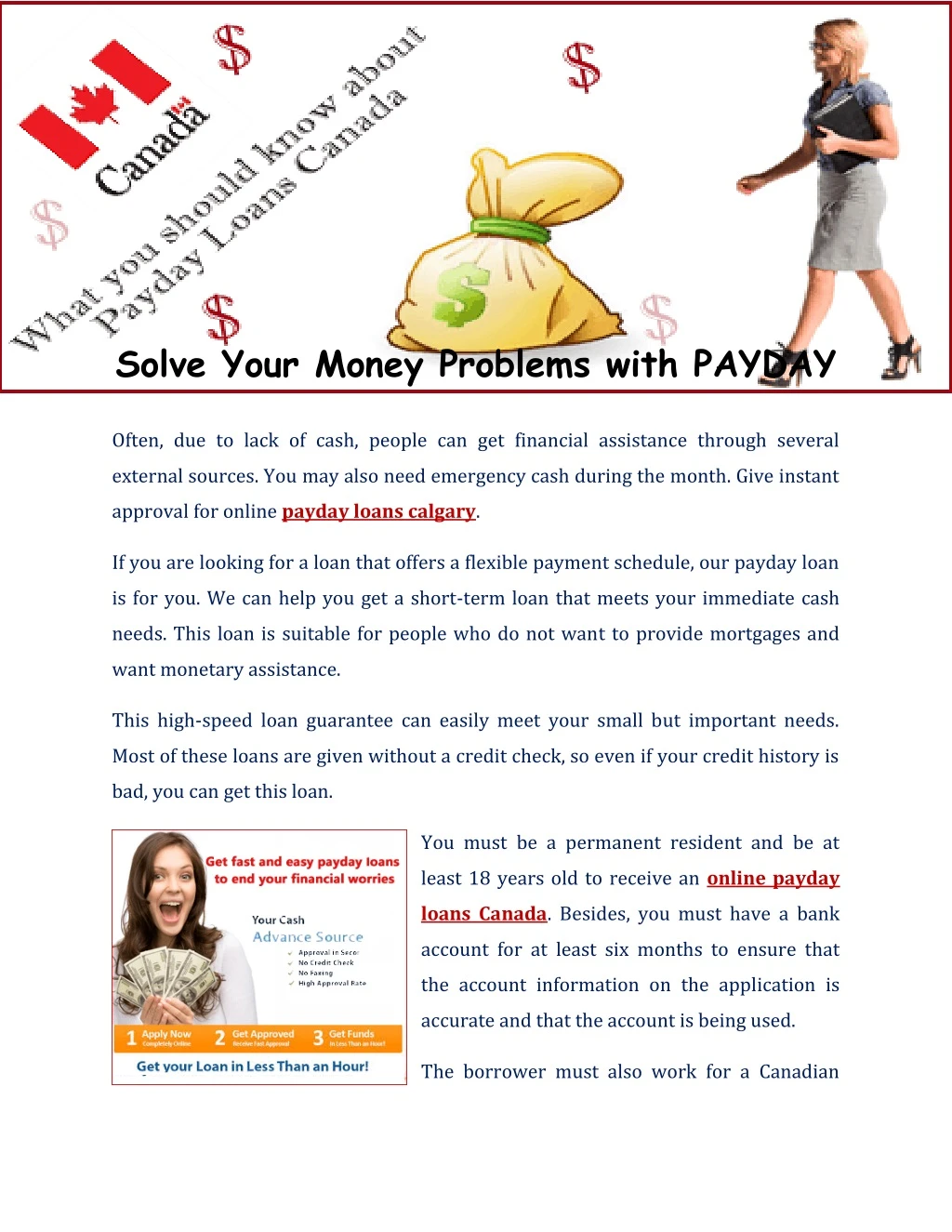 solve your money problems with payday