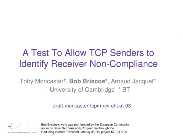 A Test To Allow TCP Senders to Identify Receiver Non-Compliance