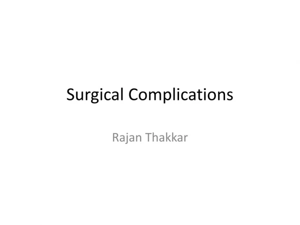 Surgical Complications