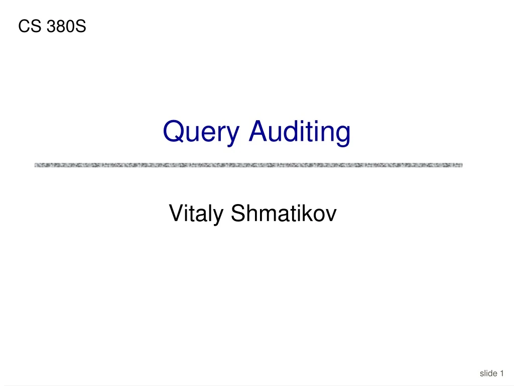 query auditing