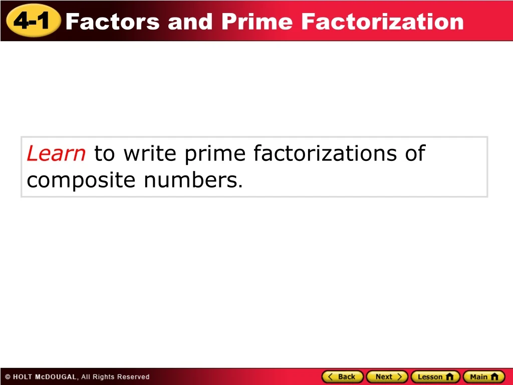 learn to write prime factorizations of composite