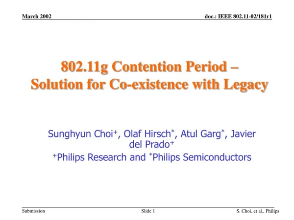 802.11g Contention Period –  Solution for Co-existence with Legacy