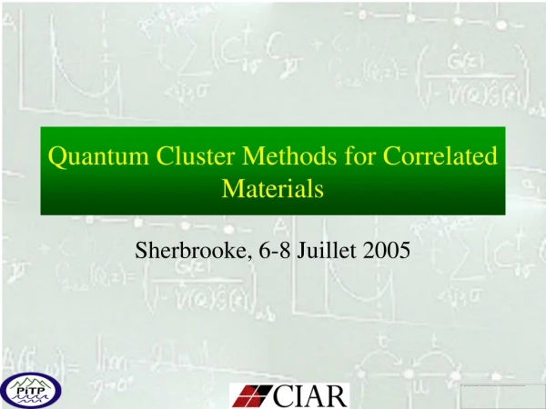 Quantum Cluster Methods for Correlated Materials