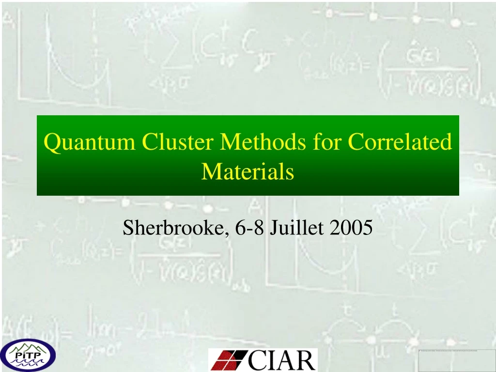 quantum cluster methods for correlated materials