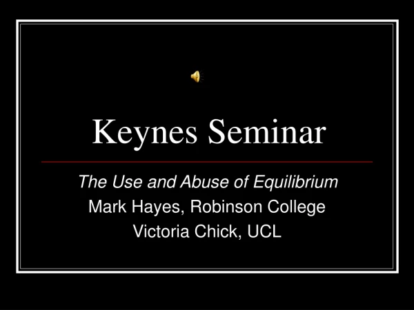 Keynes Seminar