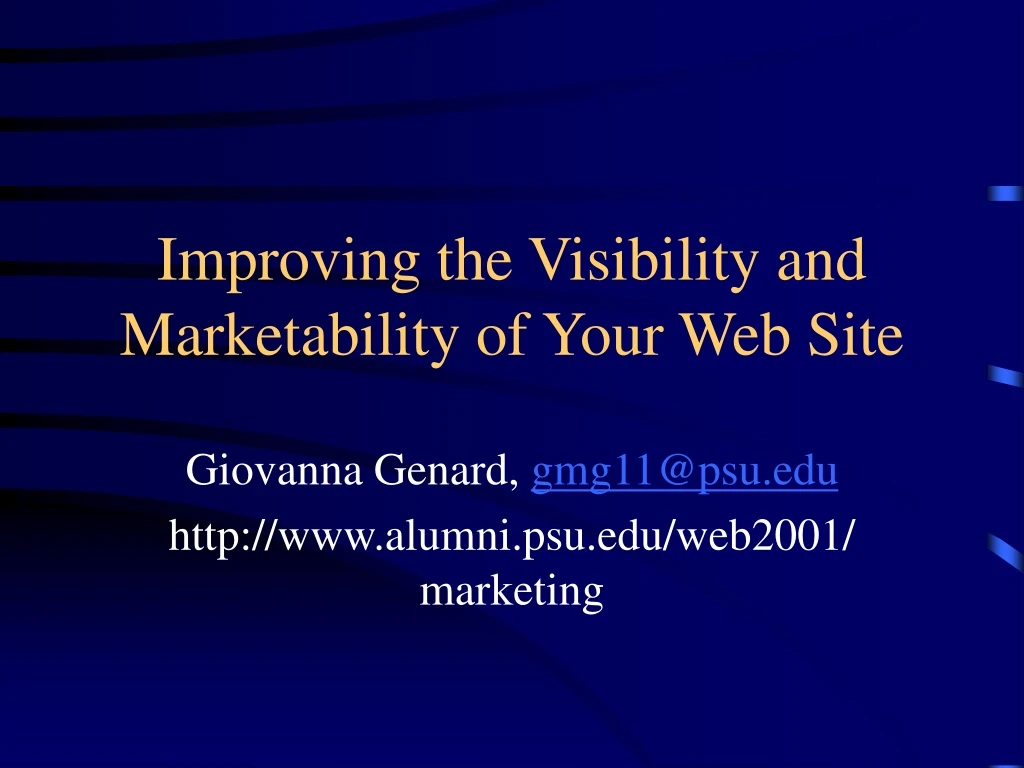 improving the visibility and marketability of your web site