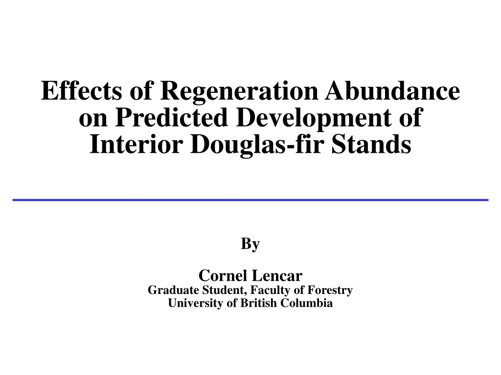 effects of regeneration abundance on predicted