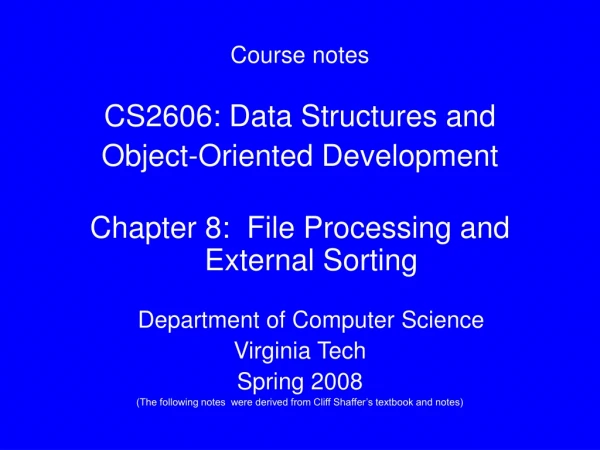 Course notes CS2606: Data Structures and Object-Oriented Development