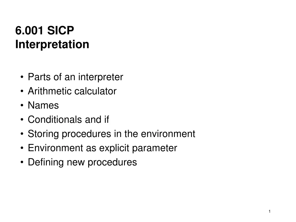 6 001 sicp interpretation