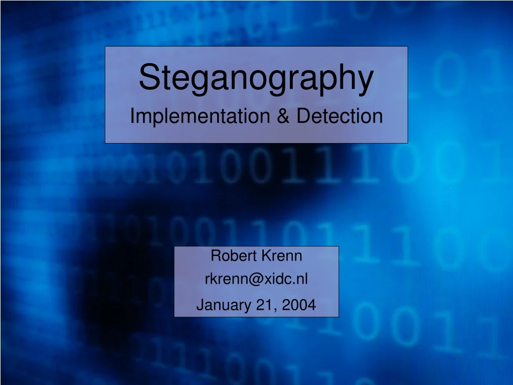 steganography implementation detection