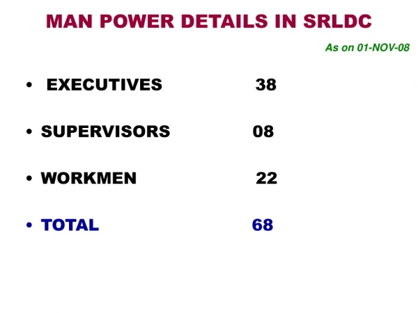 MAN POWER DETAILS IN SRLDC