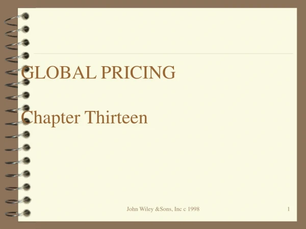 GLOBAL PRICING Chapter Thirteen