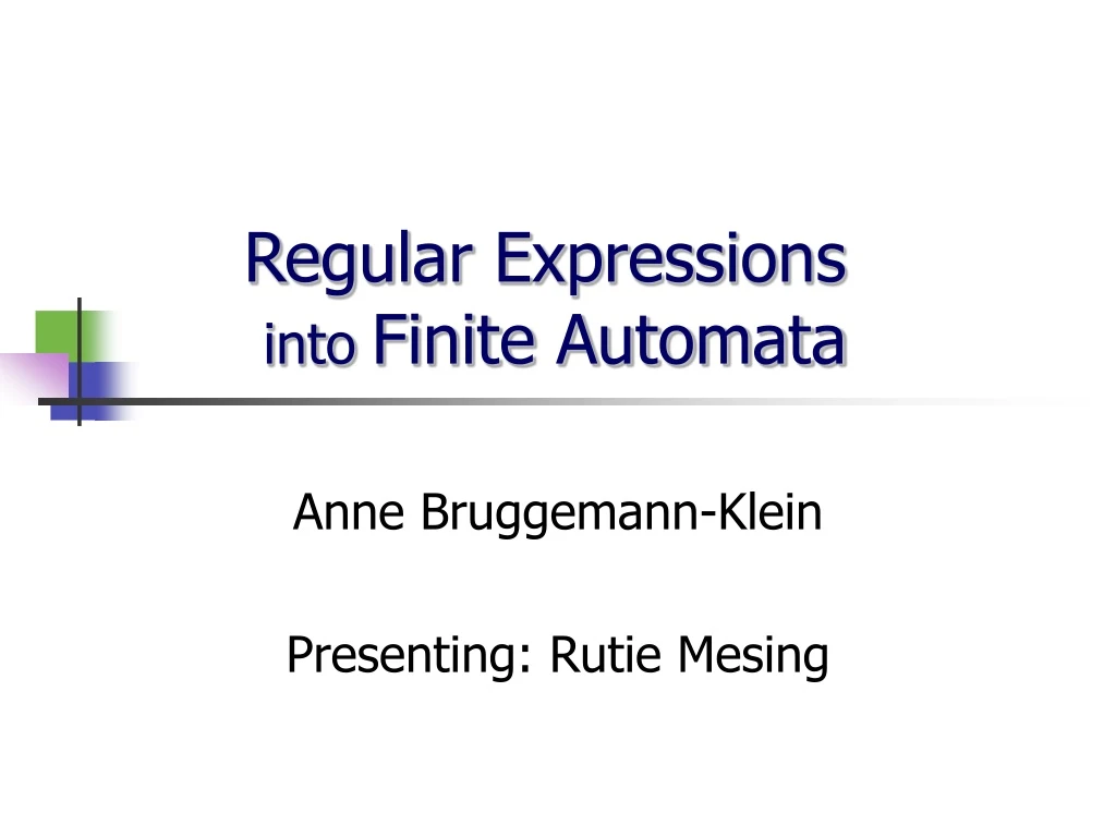 regular expressions into finite automata