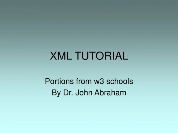 XML TUTORIAL