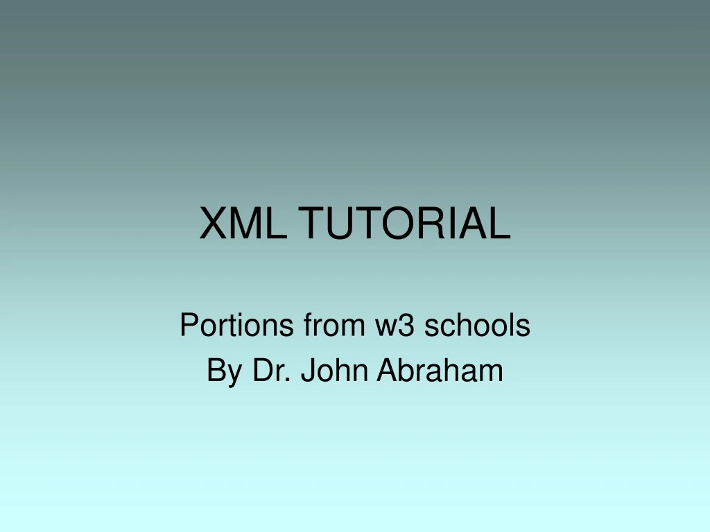 xml tutorial