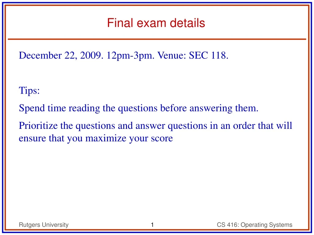 final exam details