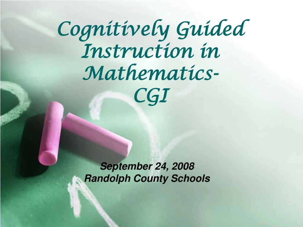cognitively guided instruction in mathematics cgi
