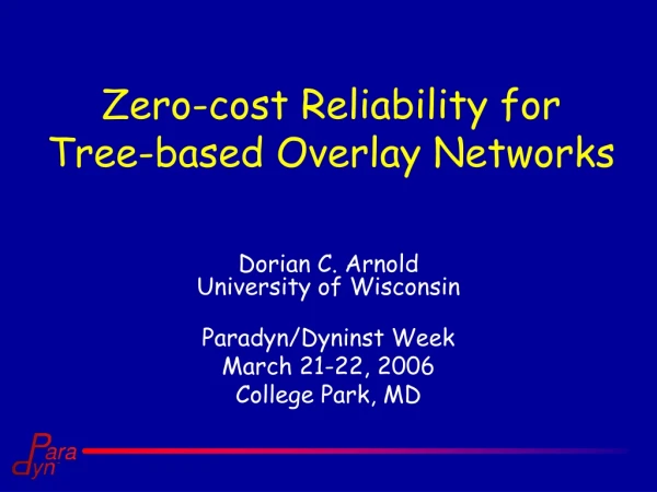 Zero-cost Reliability for Tree-based Overlay Networks