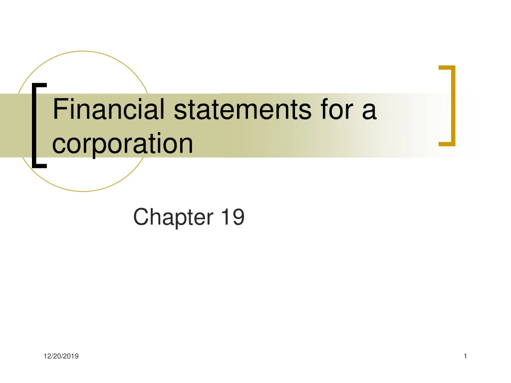 financial statements for a corporation