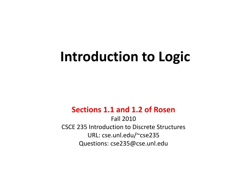 introduction to logic