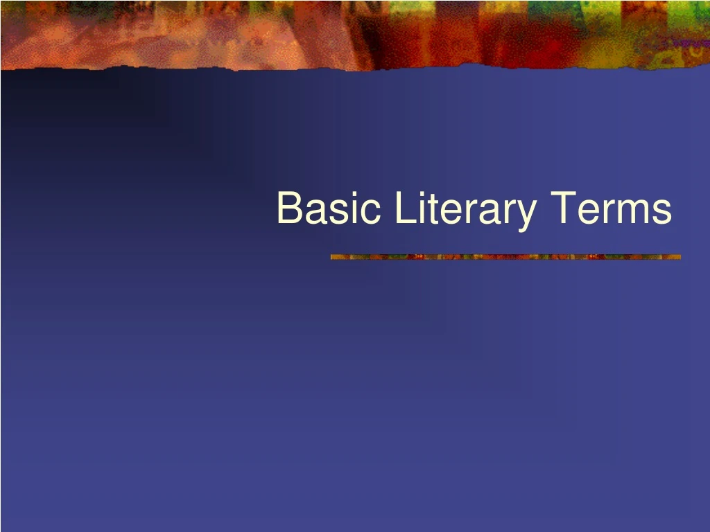 basic literary terms