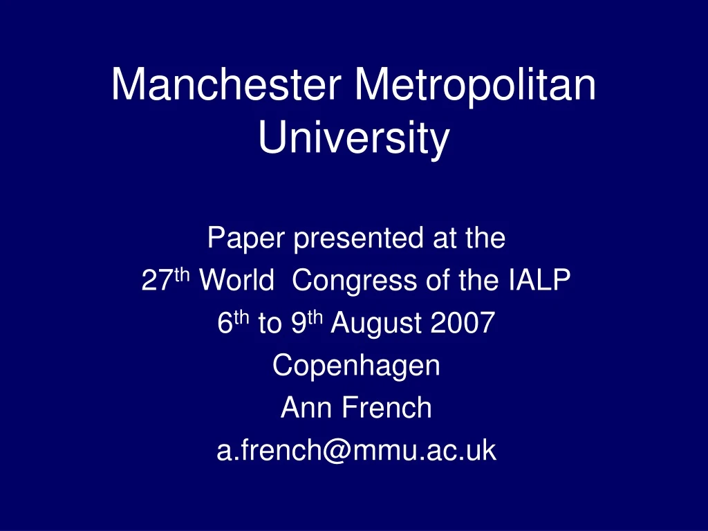 manchester metropolitan university
