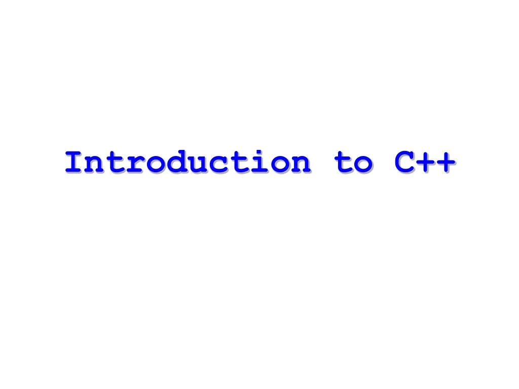 introduction to c