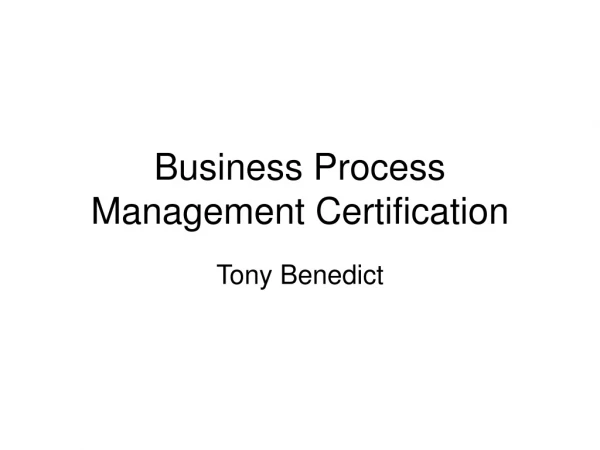 Business Process Management Certification