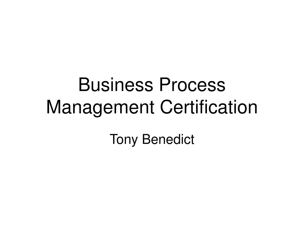 business process management certification