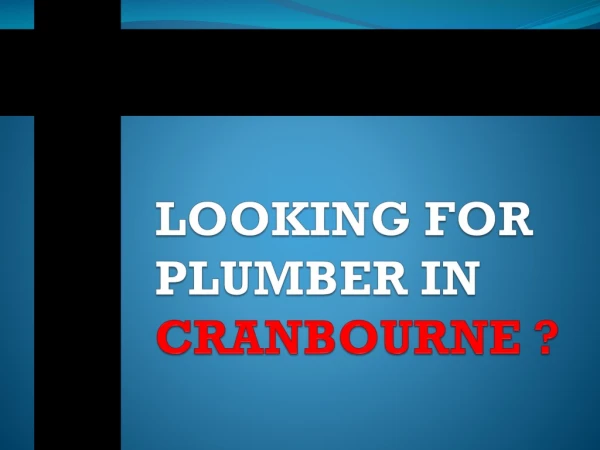 Plumbing Services in Cranbourne
