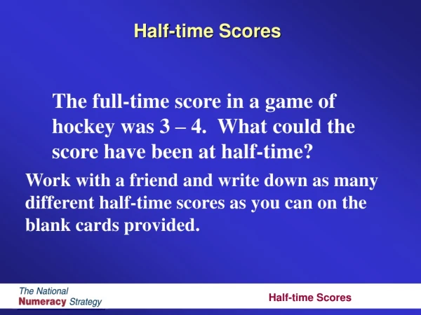 Half-time Scores