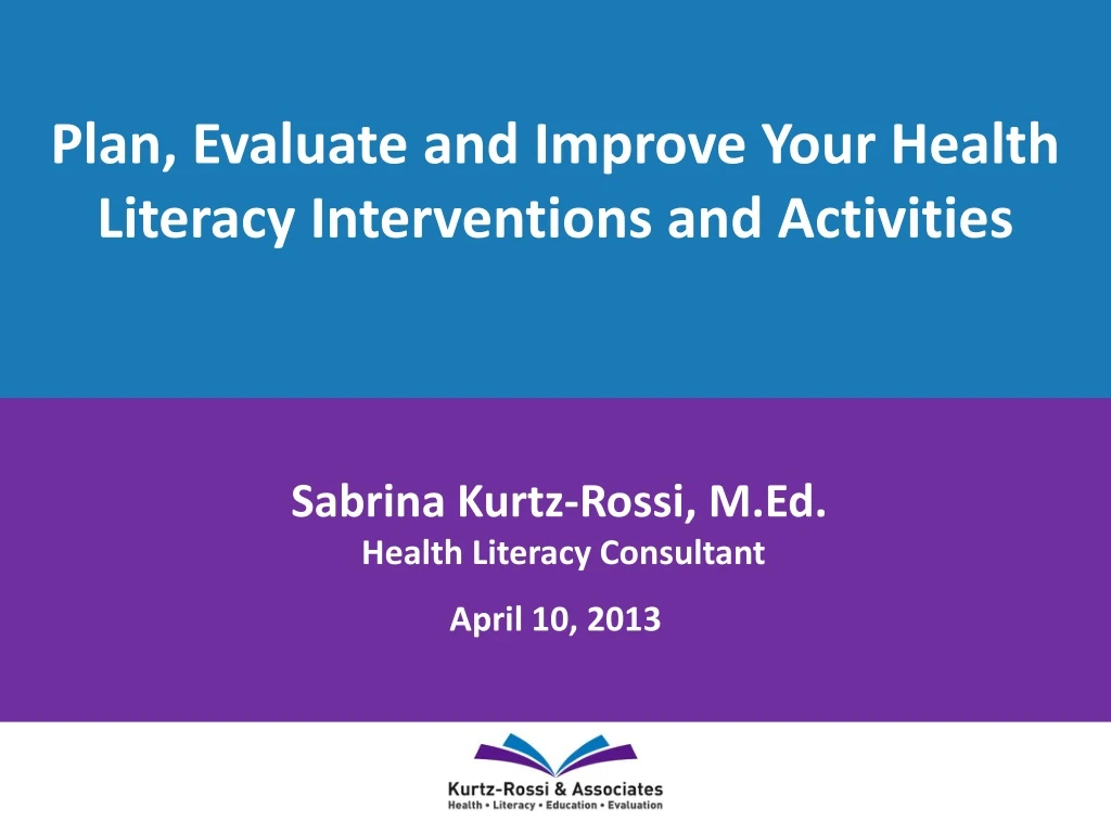 plan evaluate and improve your health literacy interventions and activities