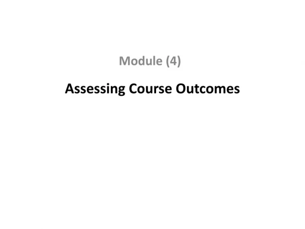 Assessing Course Outcomes
