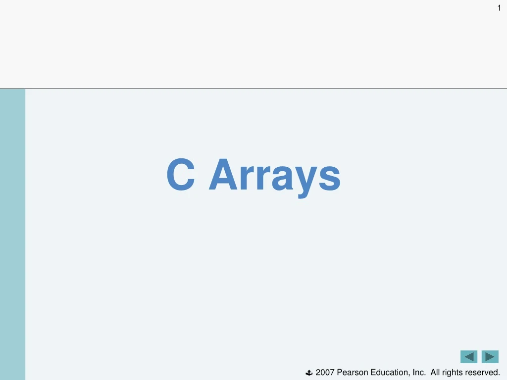 c arrays