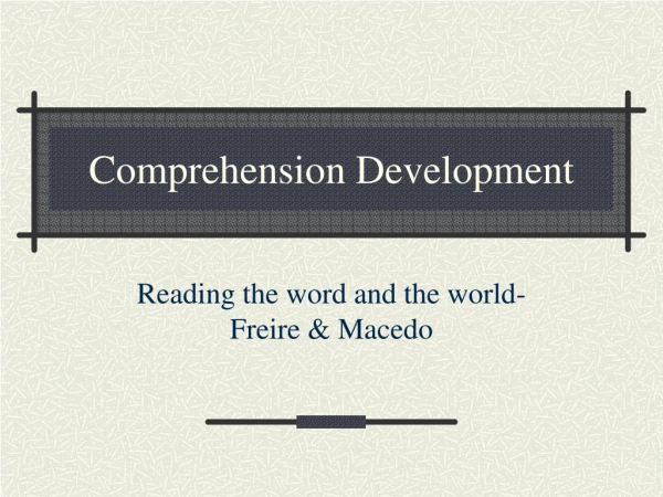 Comprehension Development