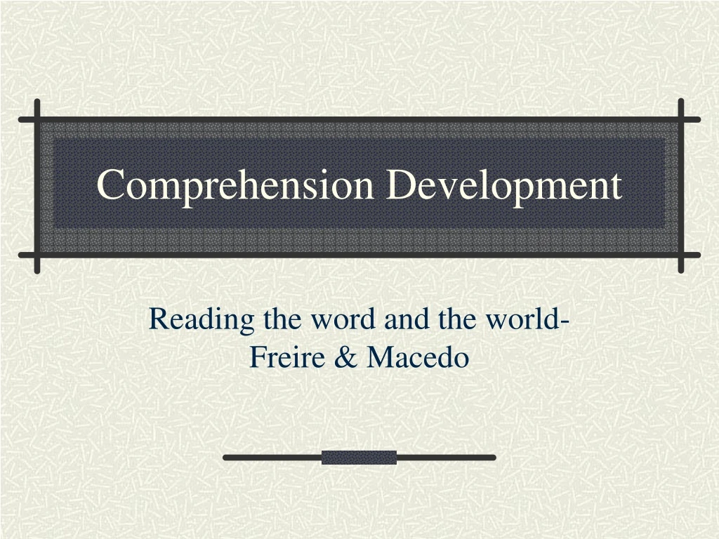 comprehension development