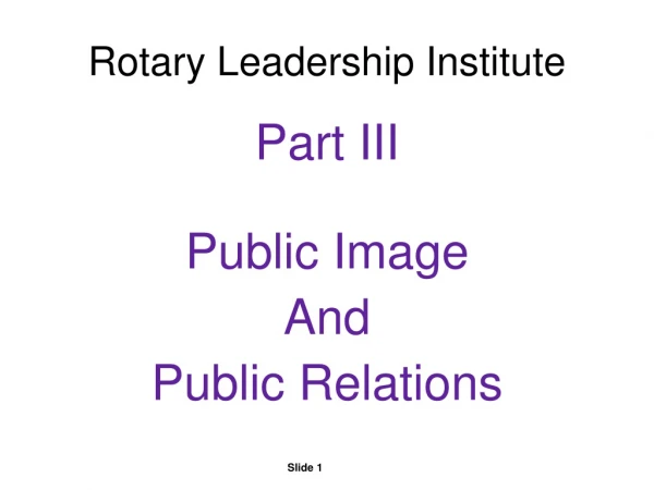 Rotary Leadership Institute